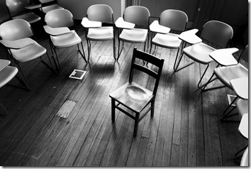 Teacher and students b/w